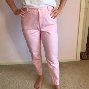 Pink straight leg cotton Ralph Lauren dress pants